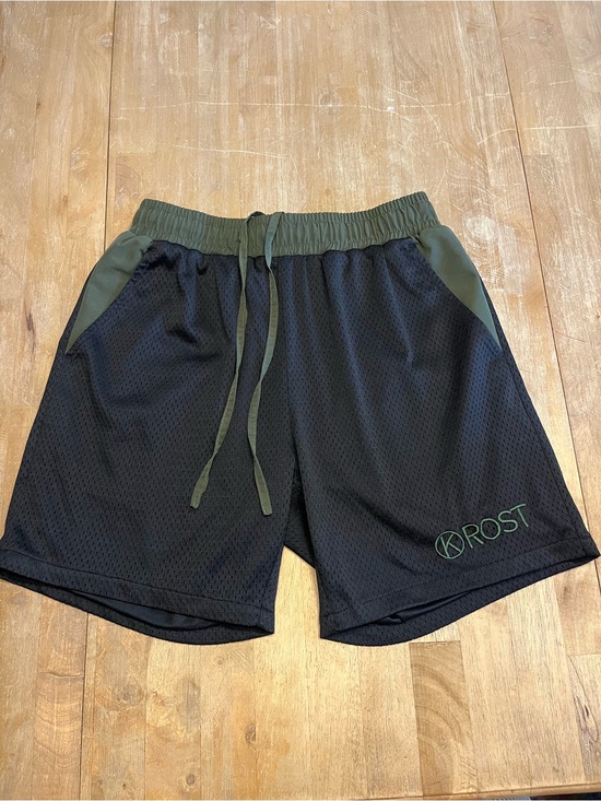 Krost Other - Krost Men’s Black & Olive Green Athletic Mesh Shorts